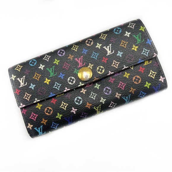 Louis Vuitton Takashi Murakami Black Multicolor Sarah Long Wallet Authentic 2007 - Picture 17 of 17